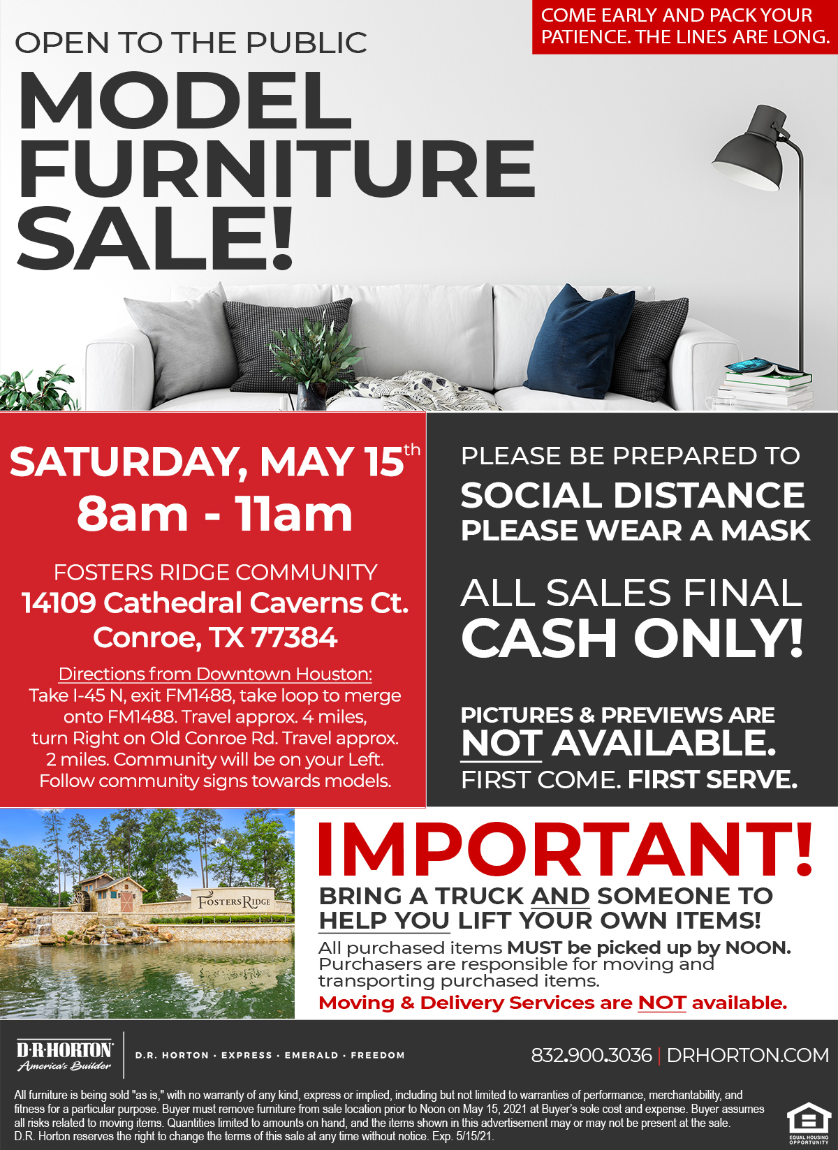 D.R. Horton Model Home Furniture Sale